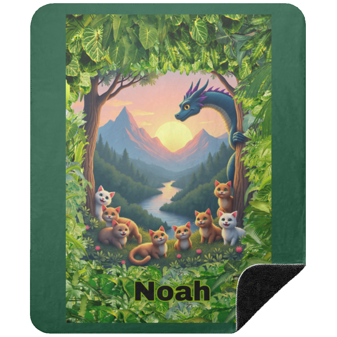 dragon-cat-forest-37x57-personlize BSHM Premium Black Sherpa Blanket 50x60