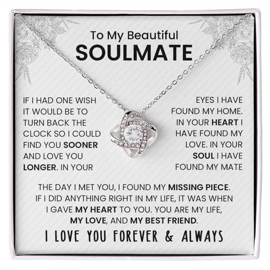 My Beautiful Soulmate| Found My Home - Love Knot Necklace
