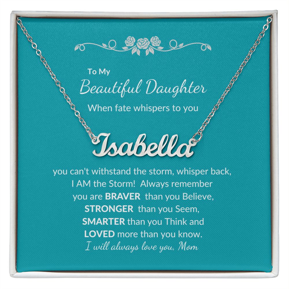 Beautiful Daughter | Custom Name Necklace | Birthday, Graduation, Easter