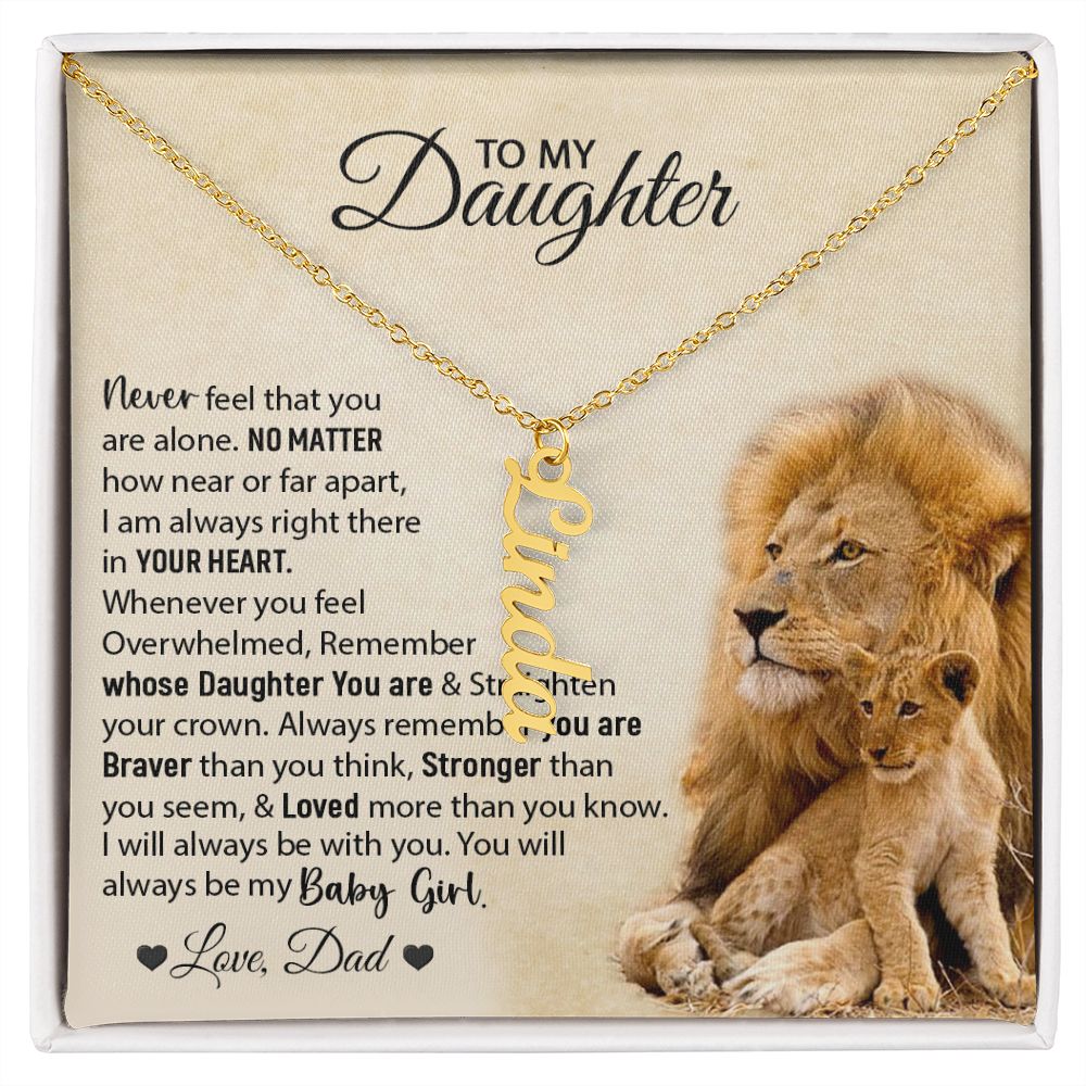 Daughter | Personalized VERTICAL Name Necklace | Love Dad