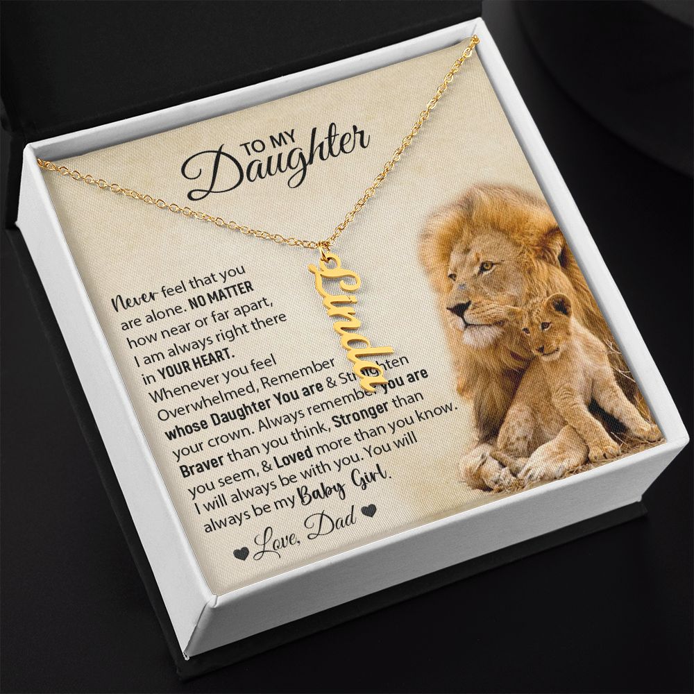 Daughter | Personalized VERTICAL Name Necklace | Love Dad